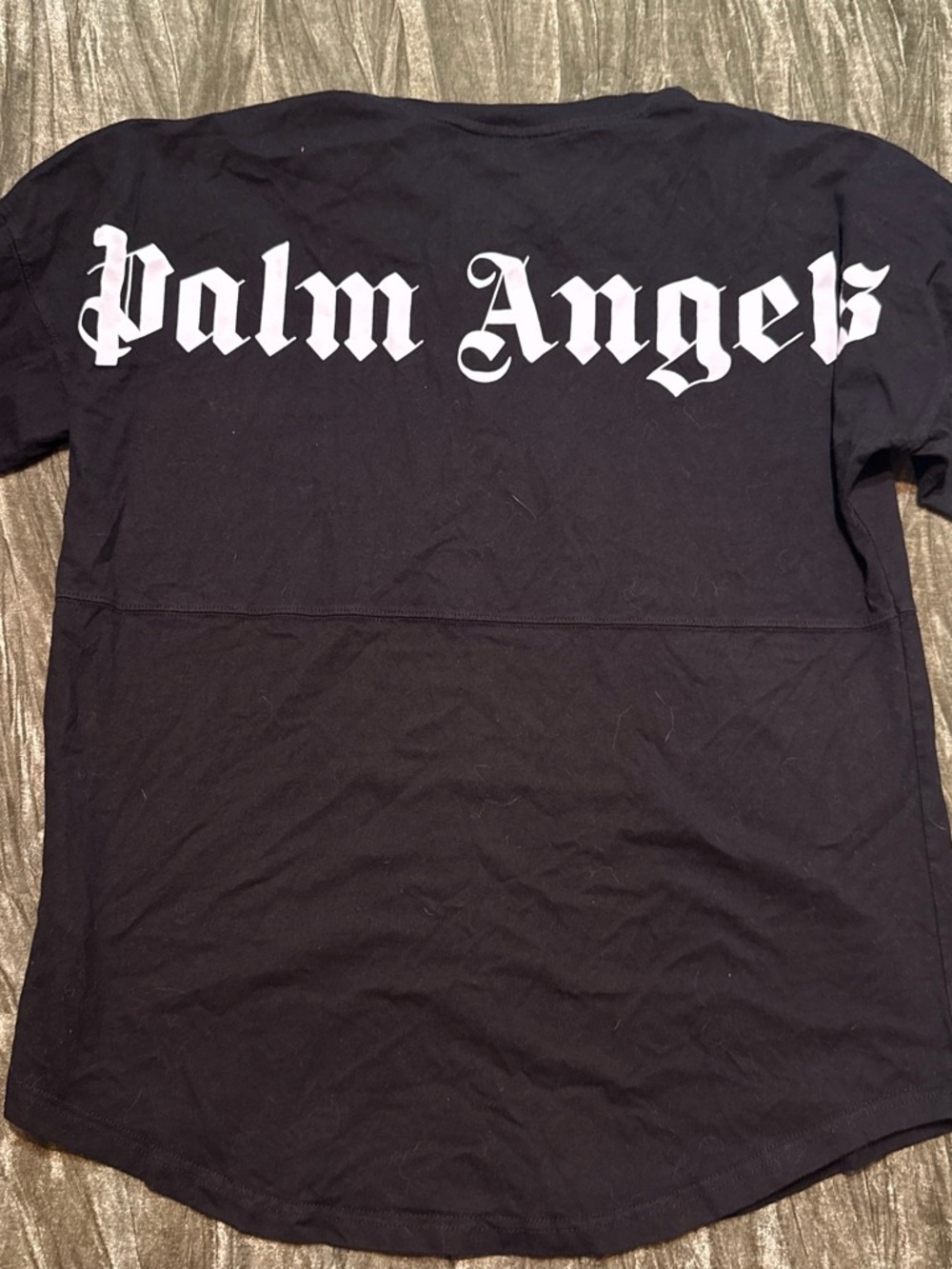 Palm Angels Black Tee with White Gothic Back Logo
